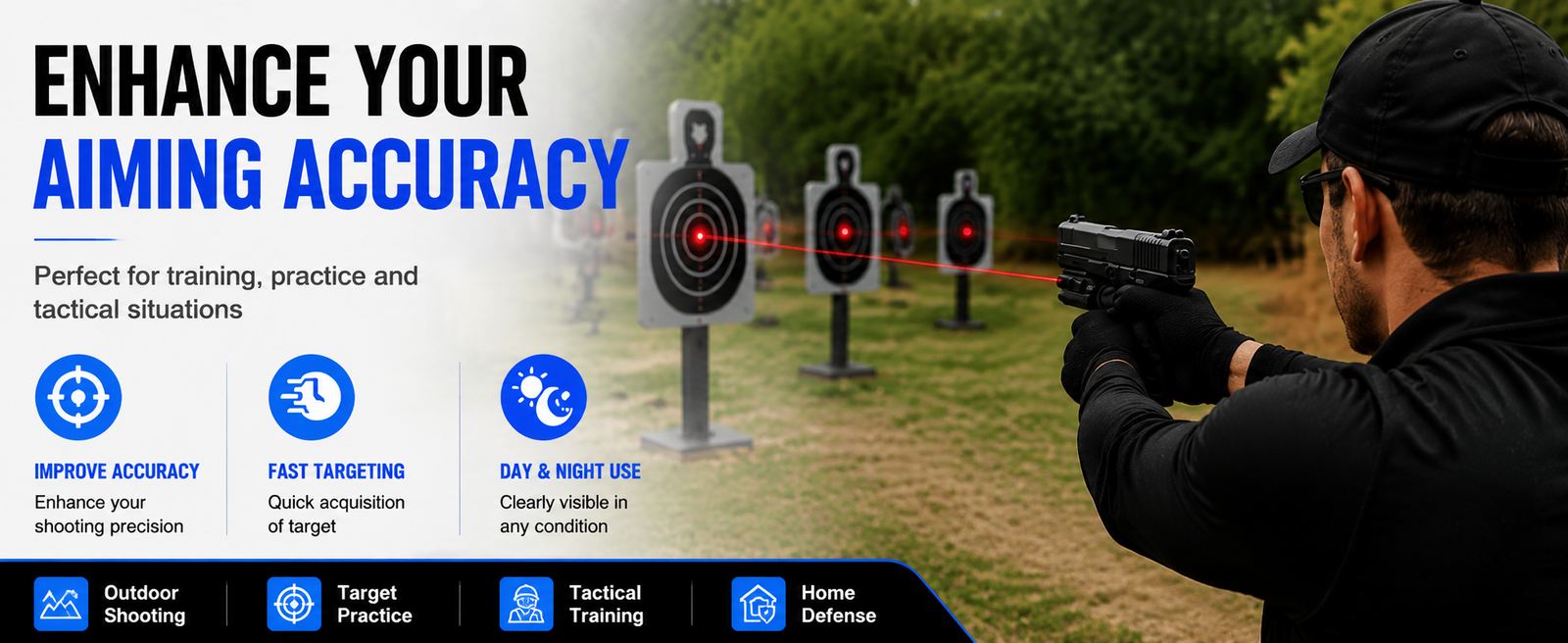 VPDOT GM-1043A Red Laser Sight for Pistol | Picatinny Rail | USB-C