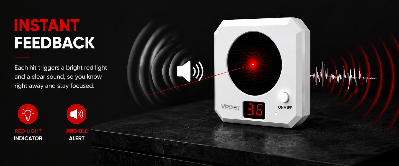 VPDOT Smart Laser 1-Grid Shooting Target | LED Hit Counter | Electronic Dry Fire Target