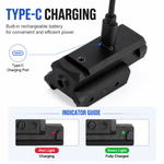 VPDOT laser sight USB Type-C charging built-in rechargeable battery red light charging green light fully charged indicator guide
