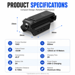 VPDOT 1043 laser sight product specifications 650nm wavelength 20mm picatinny rail aluminum alloy compact design reliable performance