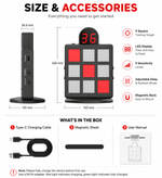 VPDOT 9-grid electronic laser shooting target size accessories LED display adjustable base magnetic back Type-C cable magnetic sheet package contents
