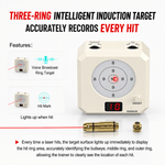 VPDOT 3-ring intelligent induction laser target accurately records every hit lights up on hit USB-C fast charging large capacity smart indicator light