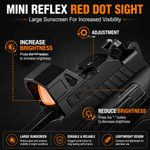 VPDOT KF-22 mini reflex red dot sight large sunscreen increased visibility adjustment brightness reduce brightness