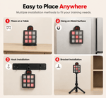 VPDOT 9-grid electronic laser shooting target 4 installation methods place on table hang on metal surface hook installation bracket tripod mount dry fire training
