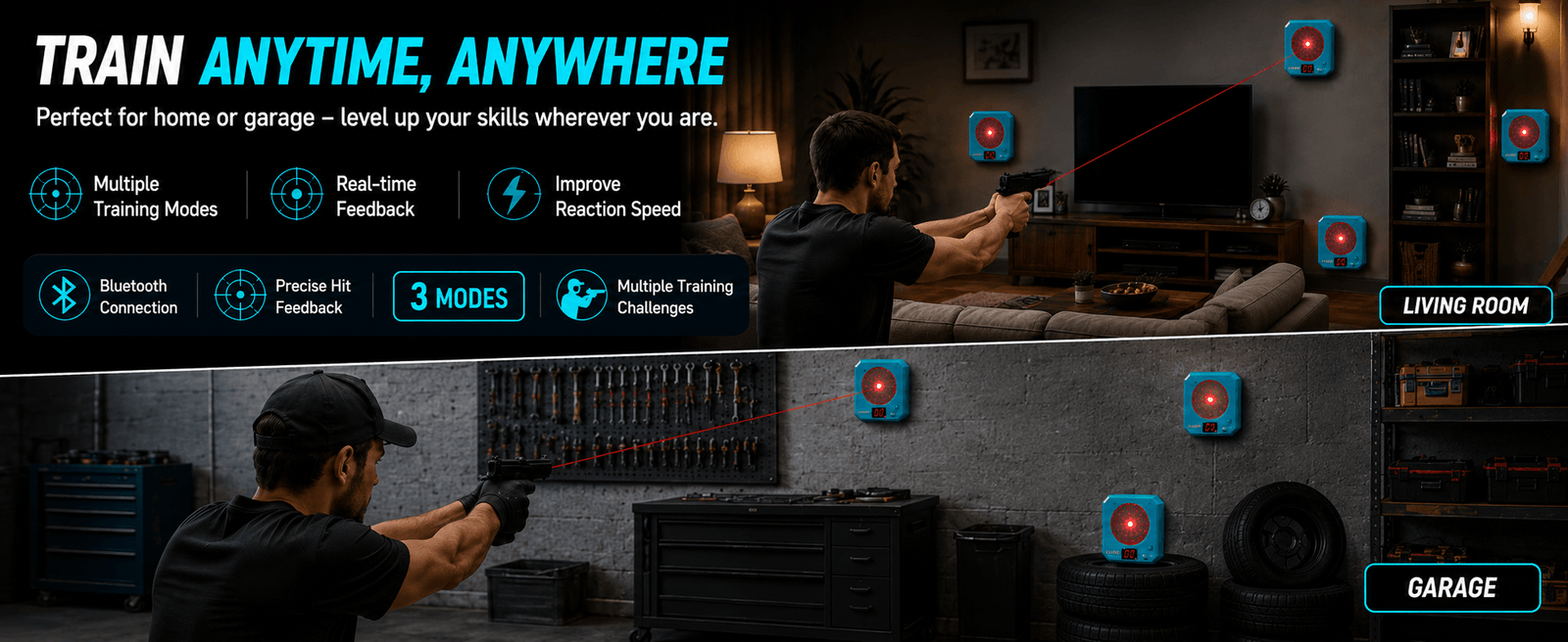 VPDOT Bluetooth 4-Target Dry Fire Laser Training System | Wireless Remote