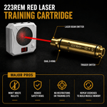 VPDOT 223 Rem red laser training cartridge, laser beam emitter, dual O-ring fit