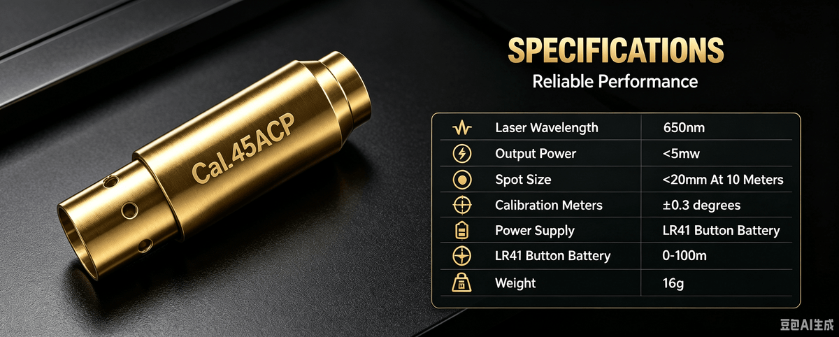 .45 ACP Laser Bore Sight | Pistol Optic Alignment