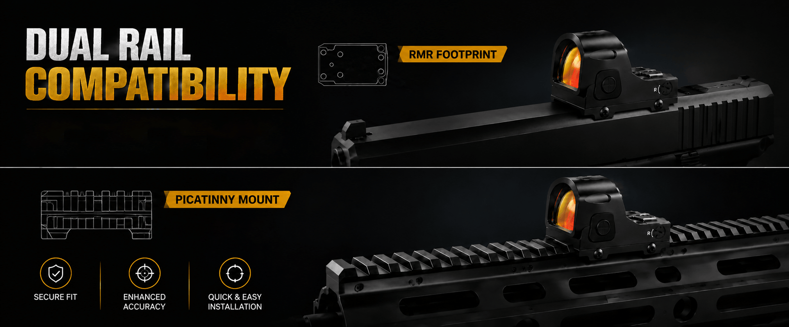 VPDOT D301X Multi-Reticle Red Dot Sight | RMR | Riser Mount