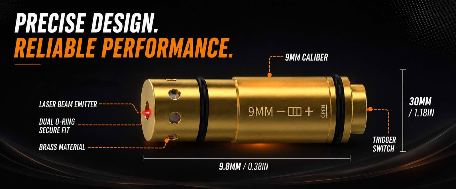 VPDOT 9mm Laser Bore Sight & Dry Fire Training Cartridge