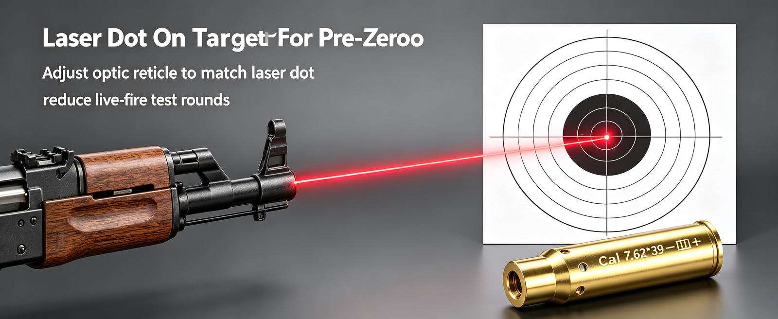 VPDOT 7.62x39 Laser Bore Sight | Chamber Bore Sighting Tool | Pre-Zero Alignment