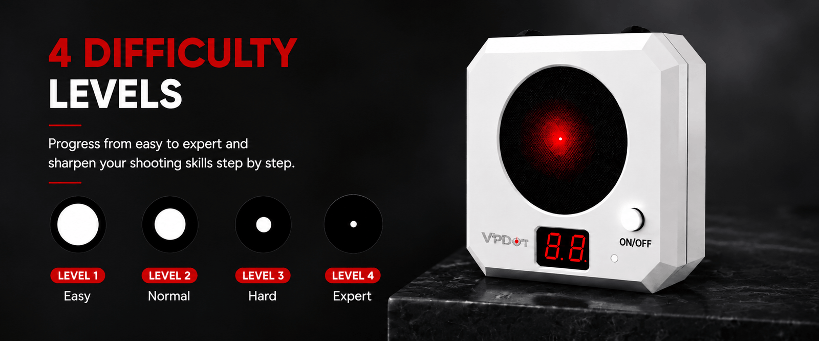 VPDOT Smart Laser 1-Grid Shooting Target | LED Hit Counter | Electronic Dry Fire Target