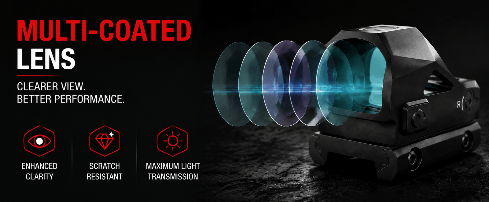 VPDOT D300X Red Dot Sight | RMR Footprint | Shake Awake | Riser Mount