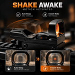 VPDOT D101X Red Dot Sight for Rifle | Red & Green Reflex | Shake Awake
