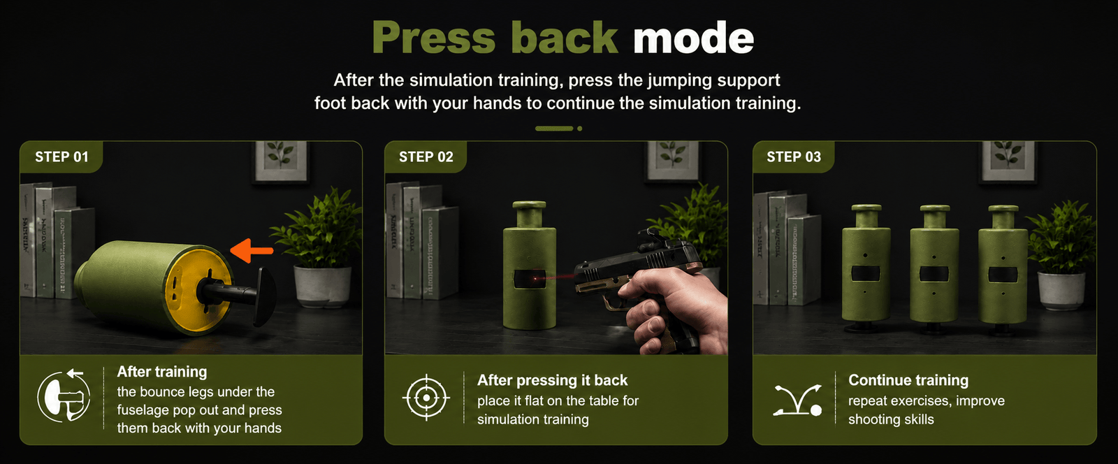 VPDOT Reactive Laser Shooting Target | Dry Fire Training