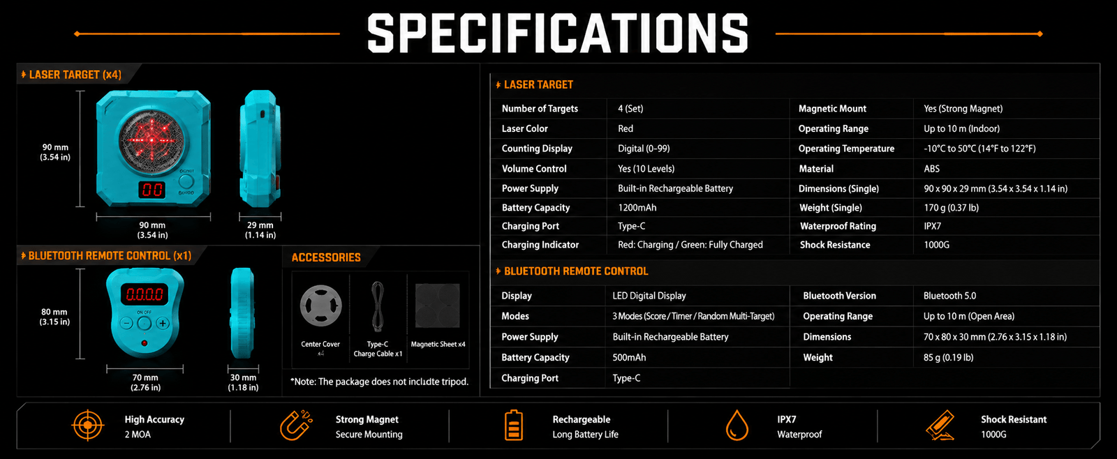 VPDOT Bluetooth 4-Target Dry Fire Laser Training System | Wireless Remote