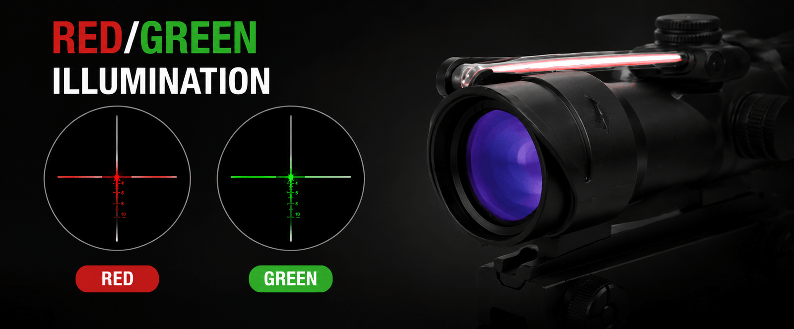 VPDOT P432X 4x32 Prism Scope | Fiber Optic | Red Dot Magnifier Combo
