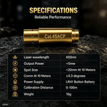 .45 ACP Laser Bore Sight | Pistol Optic Alignment