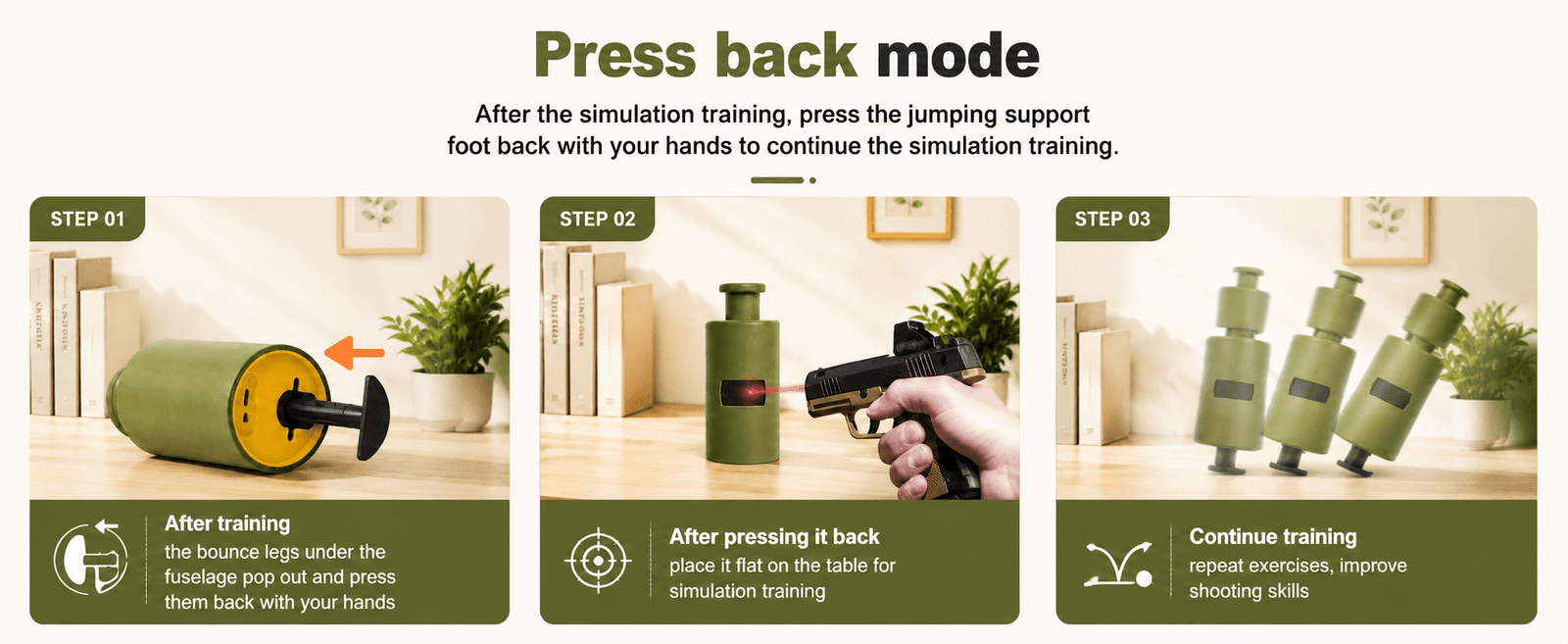 Laser Bouncing Electronic Shooting Target - Dry Fire Training & Simulation Game