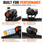 VPDOT HD-11 red dot sight built for performance windage elevation adjustment shockproof design 20mm picatinny rail mount