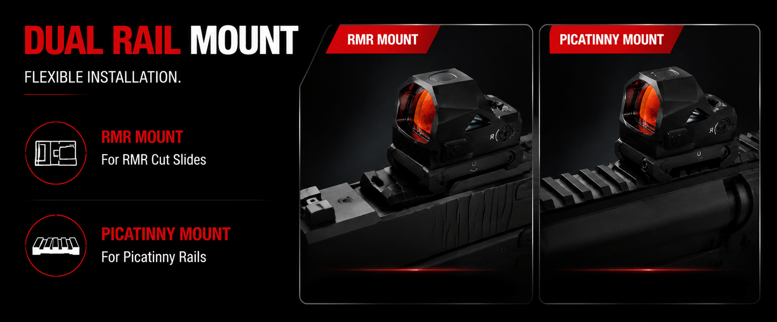 VPDOT D300X Red Dot Sight | RMR Footprint | Shake Awake | Riser Mount
