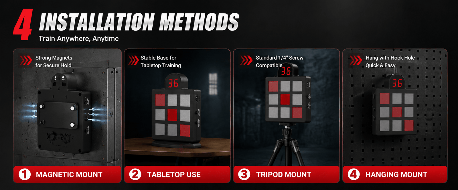 VPDOT 9-Grid Laser Shooting Target | Dry Fire Shot Timer