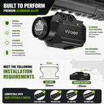 VPDOT laser light combo built to perform premium aluminum alloy installation requirements 20mm minimum rail length compatible pistols rifles