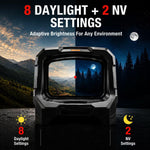 VPDOT D507X reticle with 8 daylight and 2 night vision brightness settings