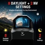 VPDOT D300X reticle with 8 daylight and 2 night vision brightness settings