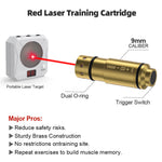 VPDOT 9mm x18 red laser cartridge dual O-ring trigger switch dry fire no ammo needed
