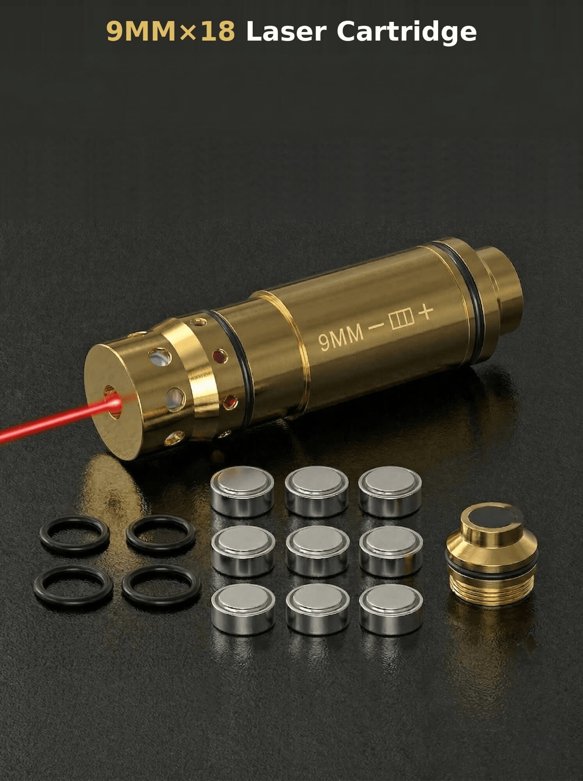 VPDOT 9mm x18 brass laser training cartridge red laser dry fire system with batteries
