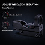 VPDOT D200X windage and elevation adjustment for precision zeroing