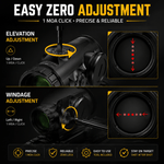 VPDOT P301X BDC MOA reticle with holdover compensation for 100 to 500 yards