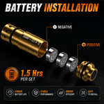 VPDOT 9x18 laser training cartridge battery installation, 1.5 hours runtime per set