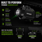 VPDOT D102X premium aluminum alloy construction, USB rechargeable