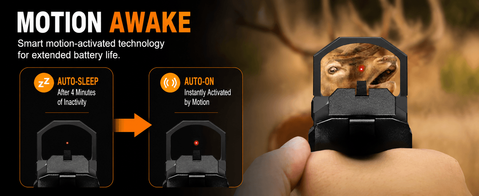VPDOT KF-22 Mini Reflex Red Dot Sight | 2 MOA | Shake Awake | IPX7