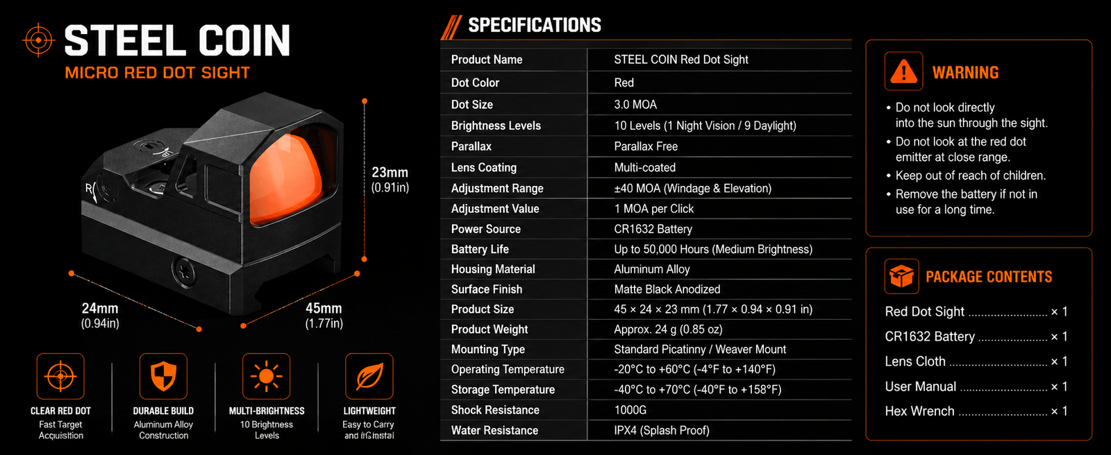 VPDOT KF-22 Mini Reflex Red Dot Sight | 2 MOA | Shake Awake | IPX7