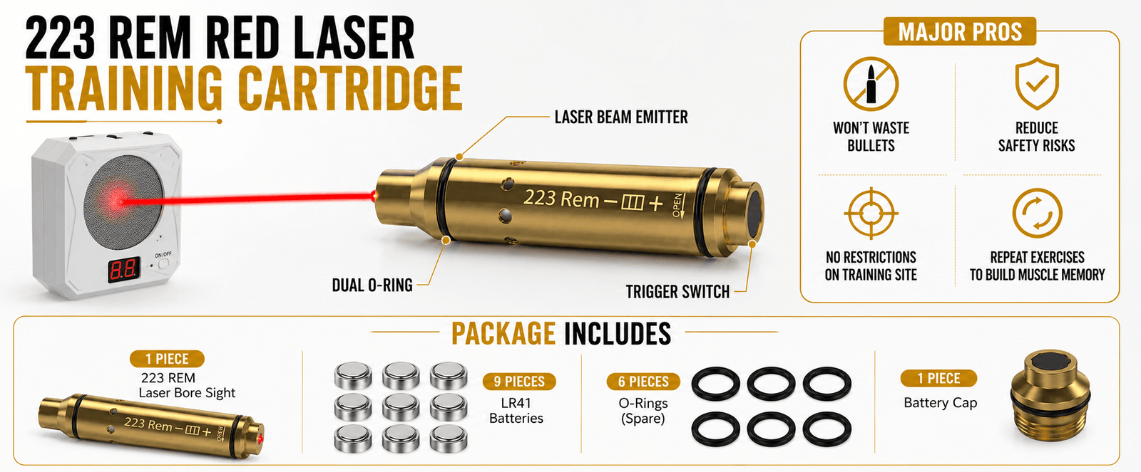 .223 Rem Laser Training Cartridge - Dry Fire System
