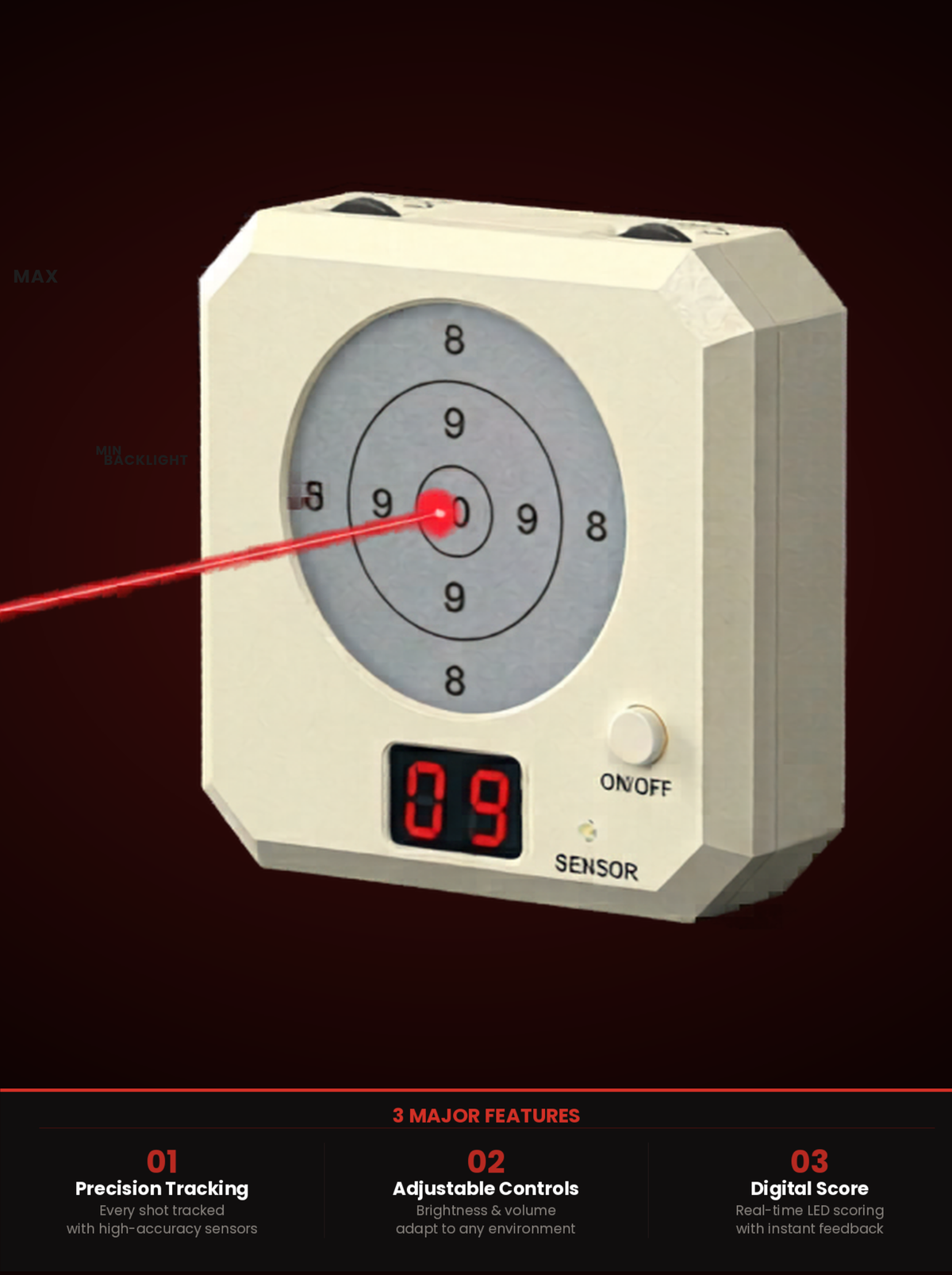 VPDOT 3-ring intelligent laser induction shooting target precision tracking digital score dry fire