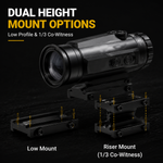 VPDOT prism scope dual height mount options low profile 1/3 co-witness riser mount