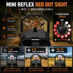 VPDOT D407X mini reflex red dot sight with 11 adjustable brightness levels