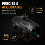 VPDOT P530X windage and elevation turrets for precise zeroing