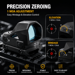VPDOT D300X windage and elevation adjustment for precision zeroing