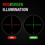 VPDOT P432X red and green illuminated reticle, fiber optic powered