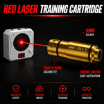 VPDOT 9x18 red laser training cartridge, dual O-ring secure fit, trigger switch activation