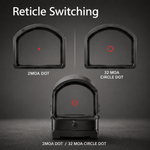 VPDOT D301X multi-reticle switching, dot circle and circle-dot patterns