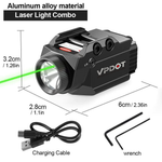 VPDOT VP4 compact laser light combo green laser flashlight picatinny rail mount