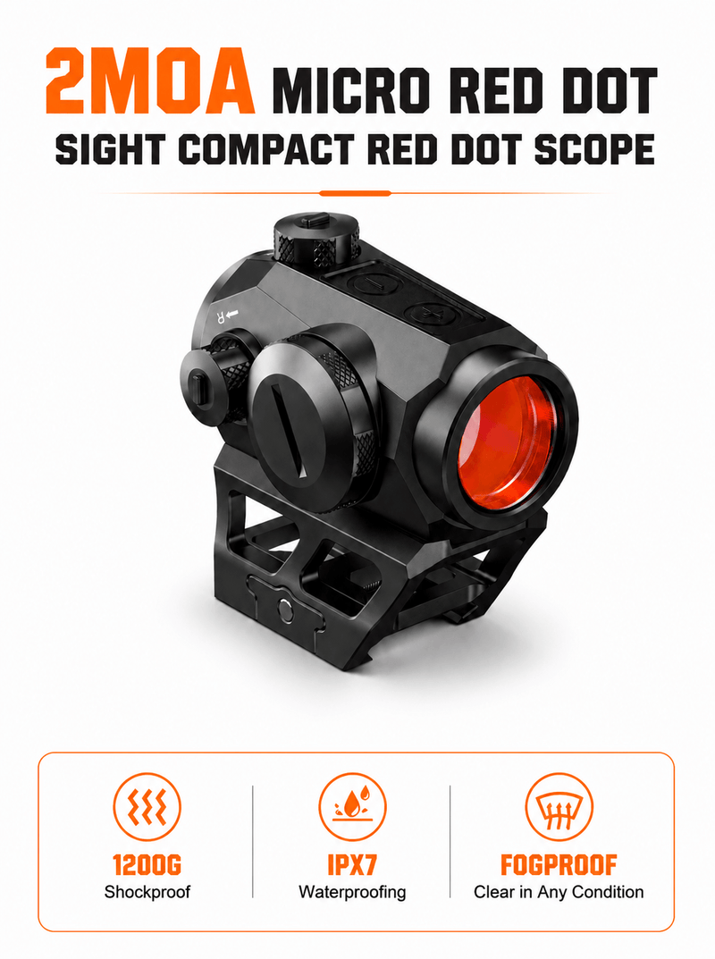 1x20mm 2 MOA Red Dot Sight - Motion-Activated Reflex Optic w/ Absolute Co-Witness Riser & Low Profile Mount for AR-15, Rifle, Shotgun | IPX7 Shockproof, 40,000-Hr Runtime