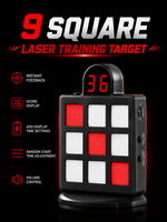 VPDOT 9 square electronic laser training target instant feedback 36 score display time settings random start volume control dry fire training