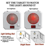 VPDOT laser target adjustable brightness settings for low and high light rooms