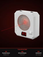 VPDOT electronic laser shooting target with red laser beam and LED score display